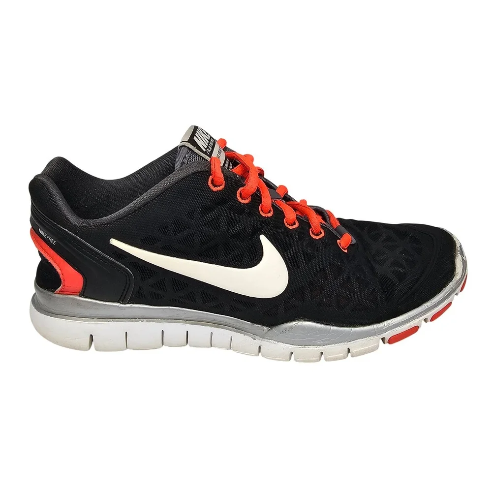 Nike Free Fit 2 Womens 7.5 Black Orange Training Shoes Sneakers 443964-010